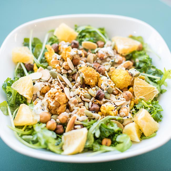 Clean Eating Aroa Yogurt roasted cauliflower yogurt salad